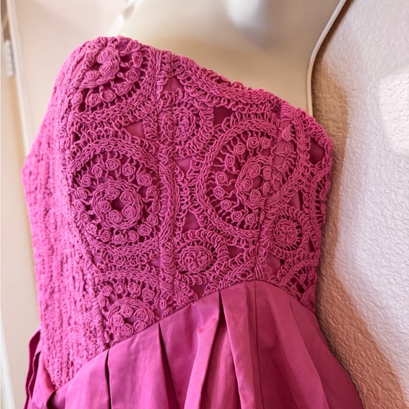 Elexiay Pink Strapless Crochet Bubble Mini Dress | NWT | XS–S-M-L - Picture 5 of 10